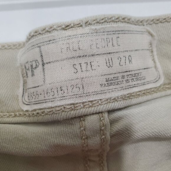 FREE PEOPLE‎ Womens Jeans SZ 27R Midrise Khaki Busted Knee Skinny Stretchy Boho - Picture 4 of 13